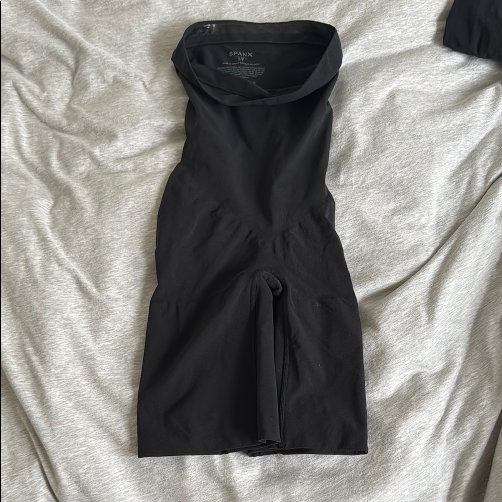 SPANX Black Bodycon Cowl Neck Dress